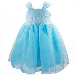 Blue Sequin Tulle Little Girl Dress